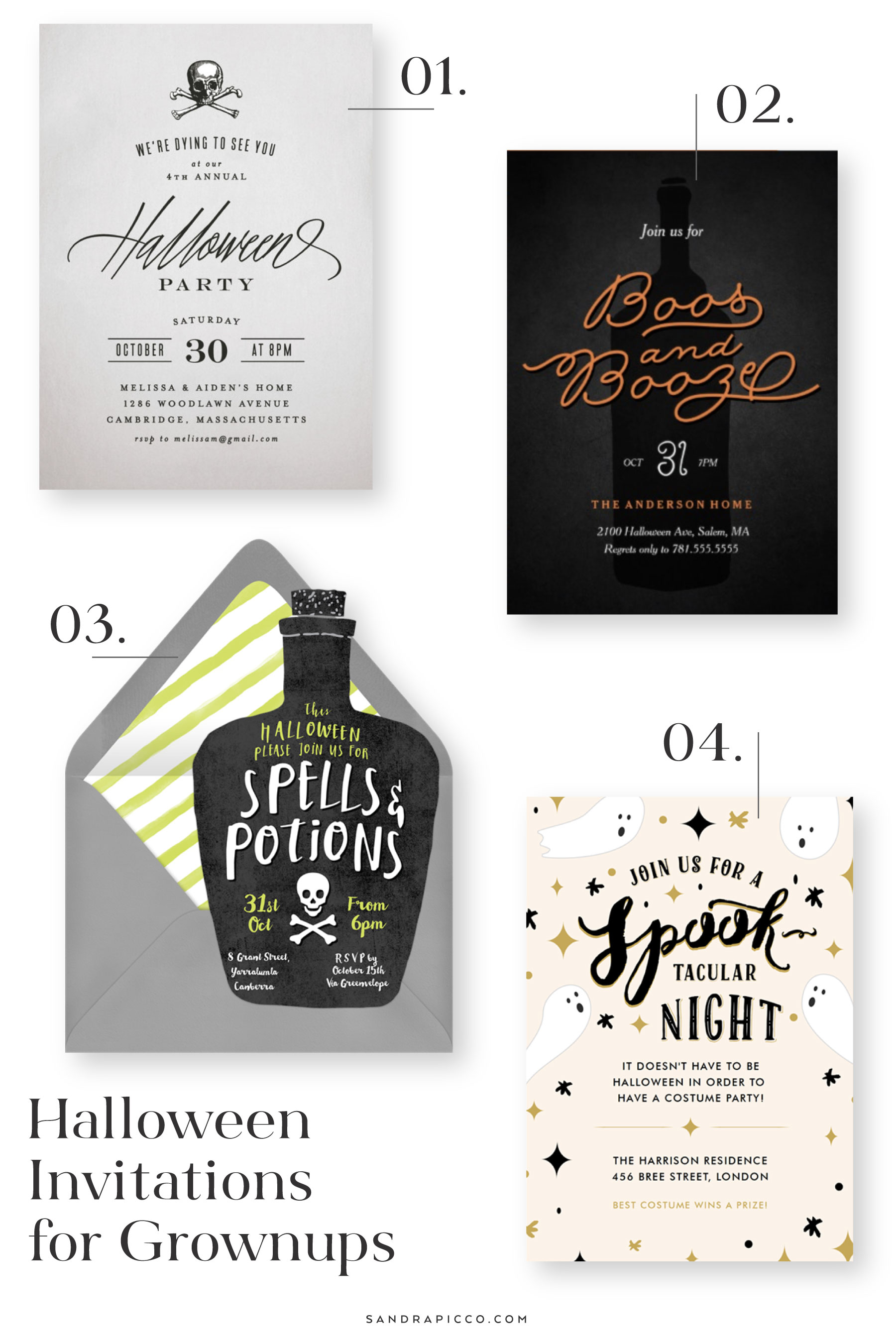 Grown Up Halloween Party Invitations