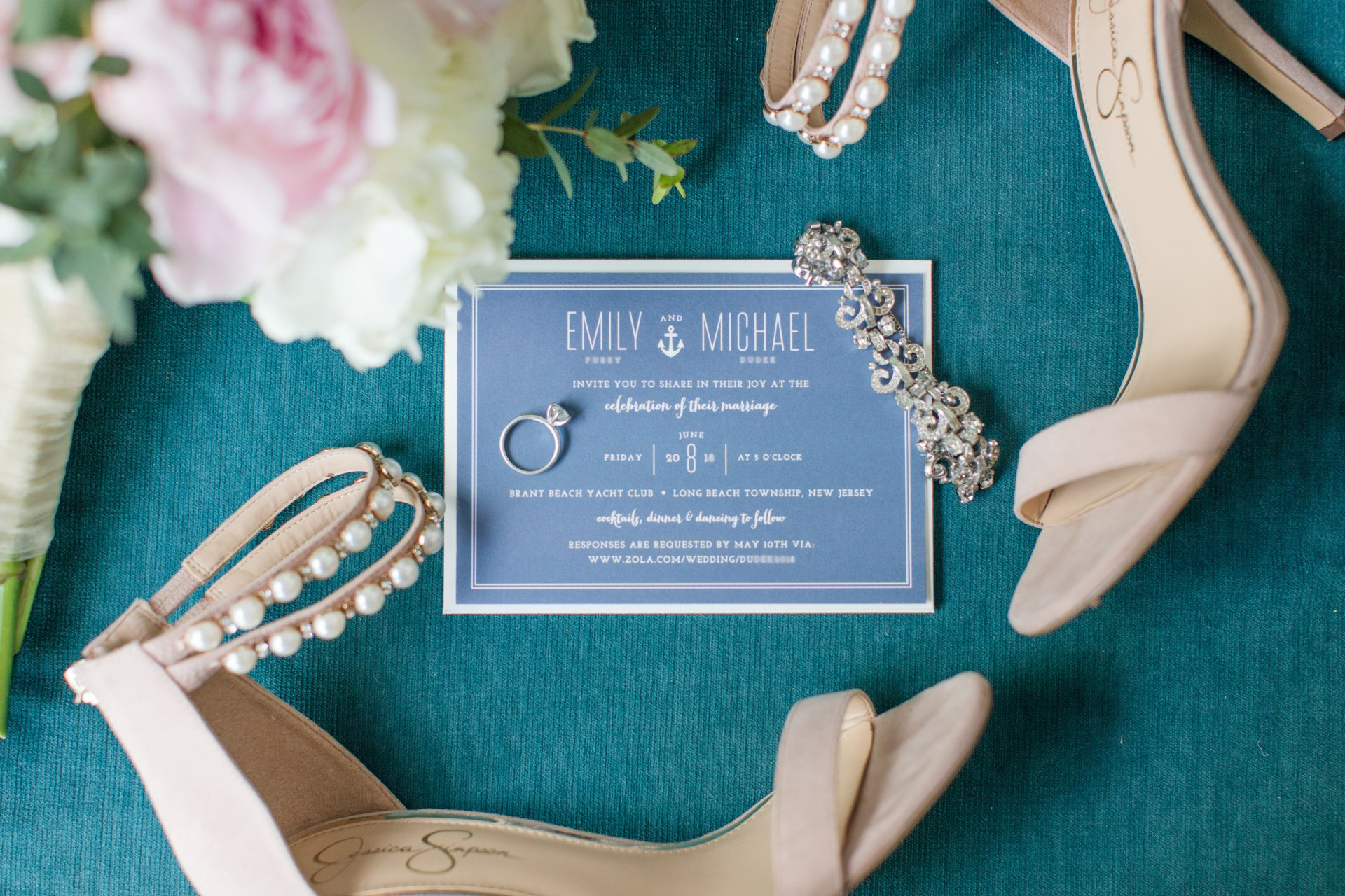 blue nautical wedding invitations