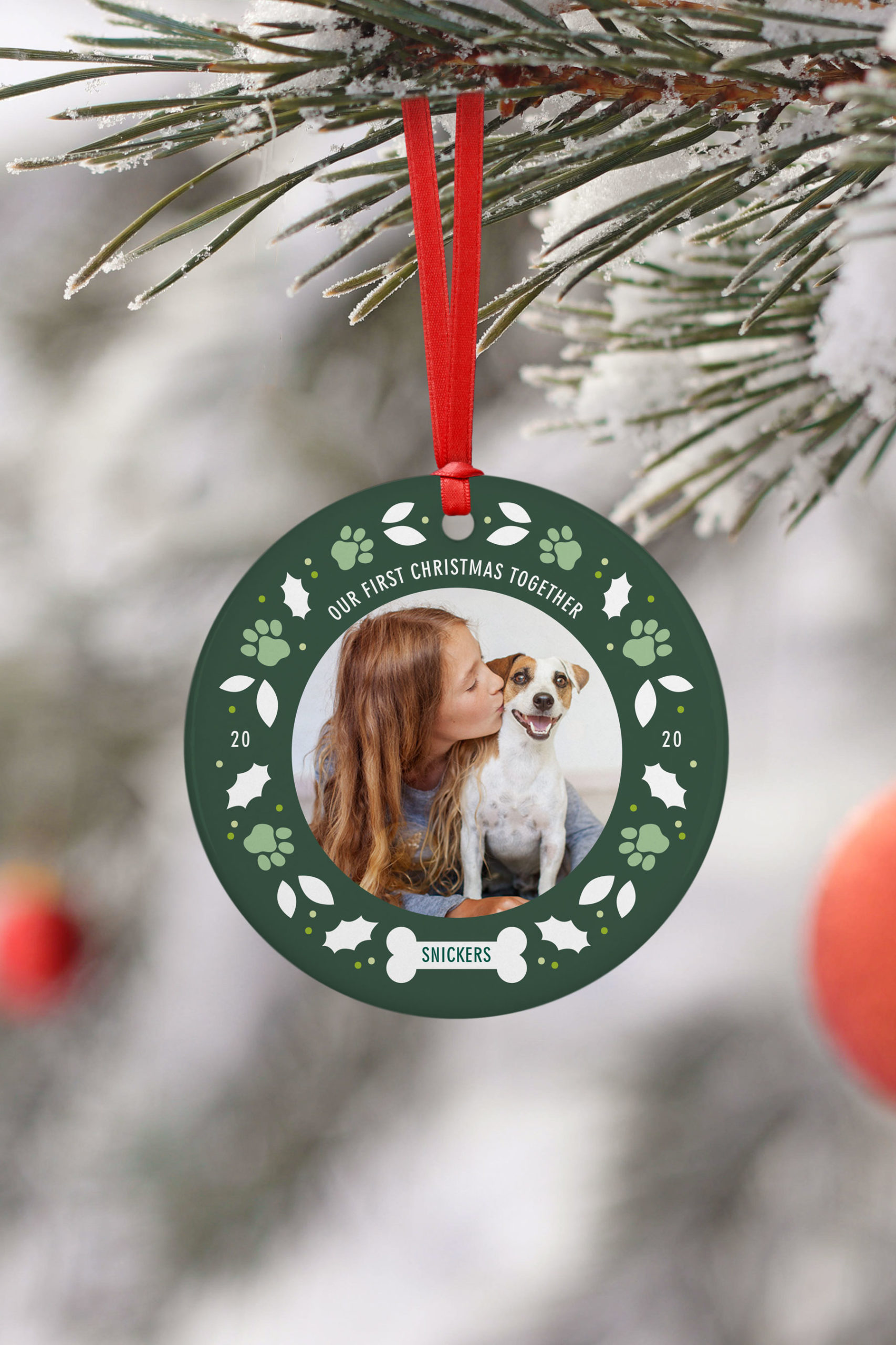 First year with new pet Christmas ornament