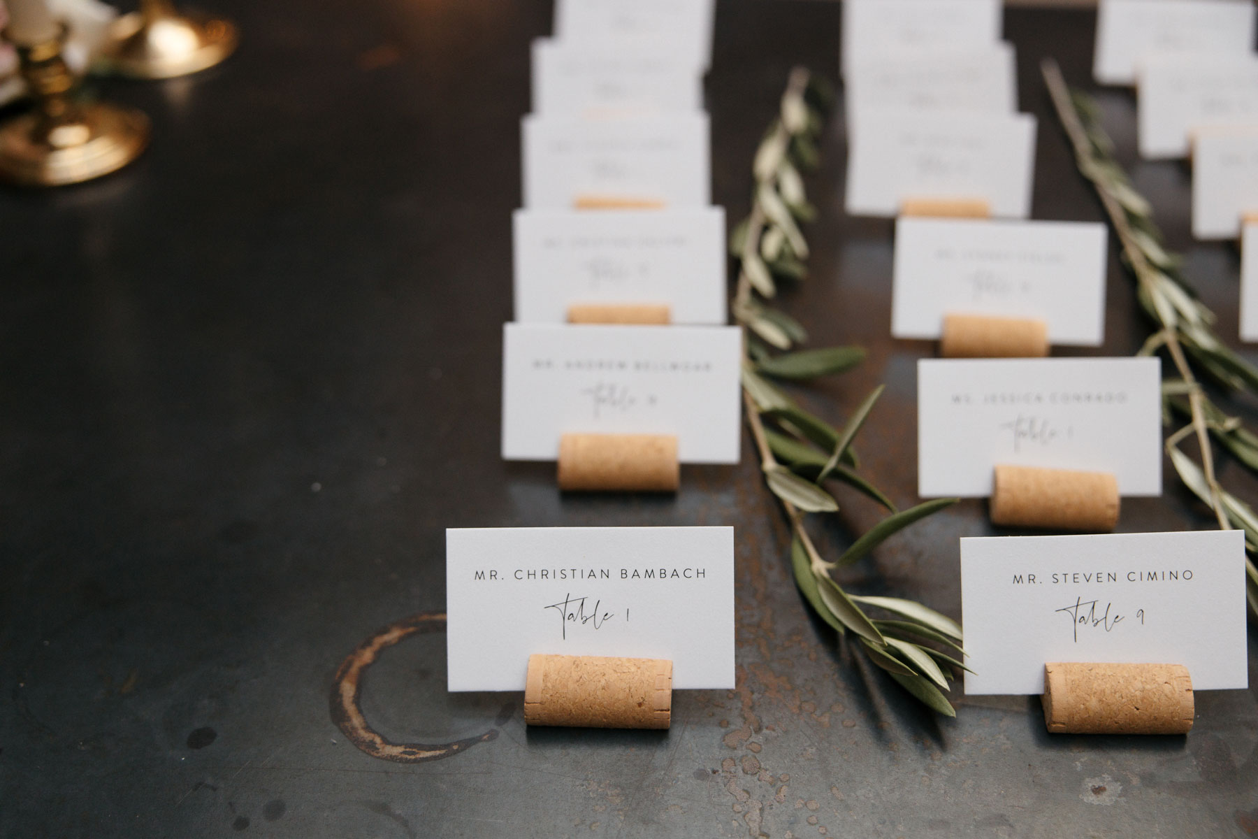 Minimalist wedding seating cards