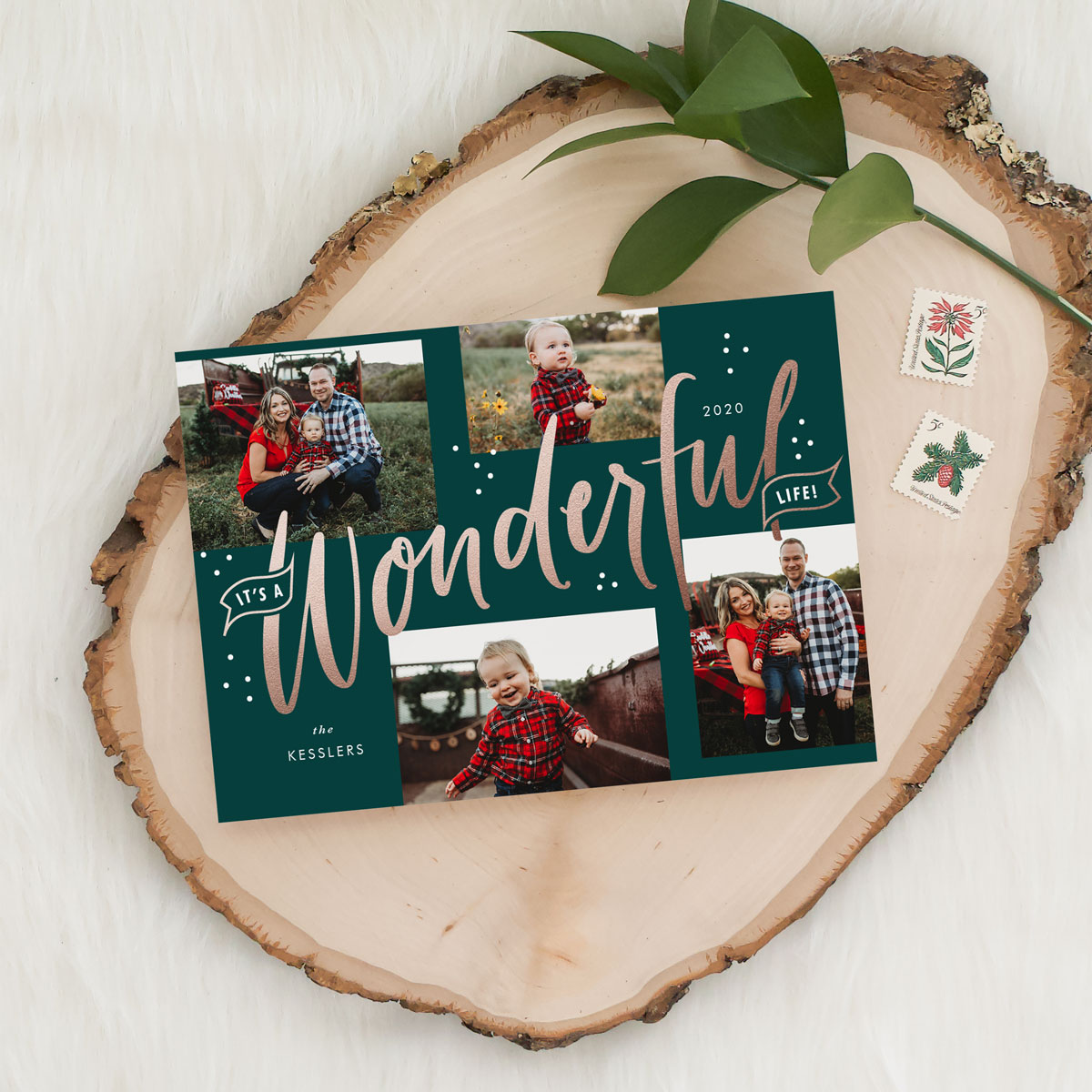 It's a Wonderful Life multi-photo raised foil holiday card